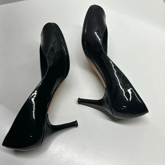 Stuart Weitzman Heels High Heel Pumps Shoe Peep Toe Shiny Patent Leather Black 8 - Picture 6 of 11